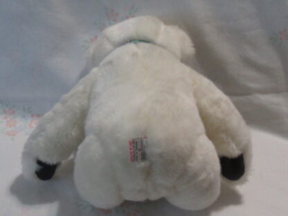 Gund White Bear with Plaid Bow and Faux Leather Pads - 1992 - Image 2