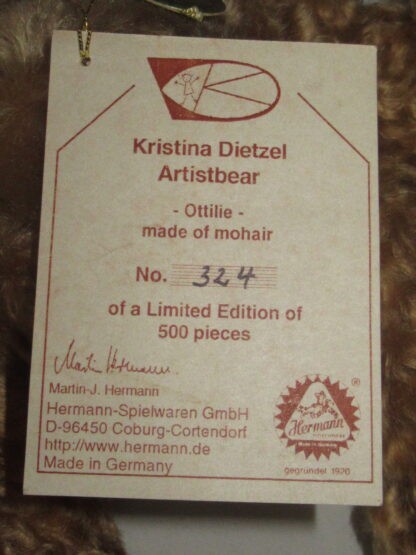 Hermann Kristina Dietzel Artistbear Ottilie Mohair Ltd Ed - Image 12
