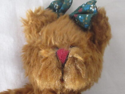 Jointed 11 Inch Brown Teddy Bear with Green Bow - Image 2