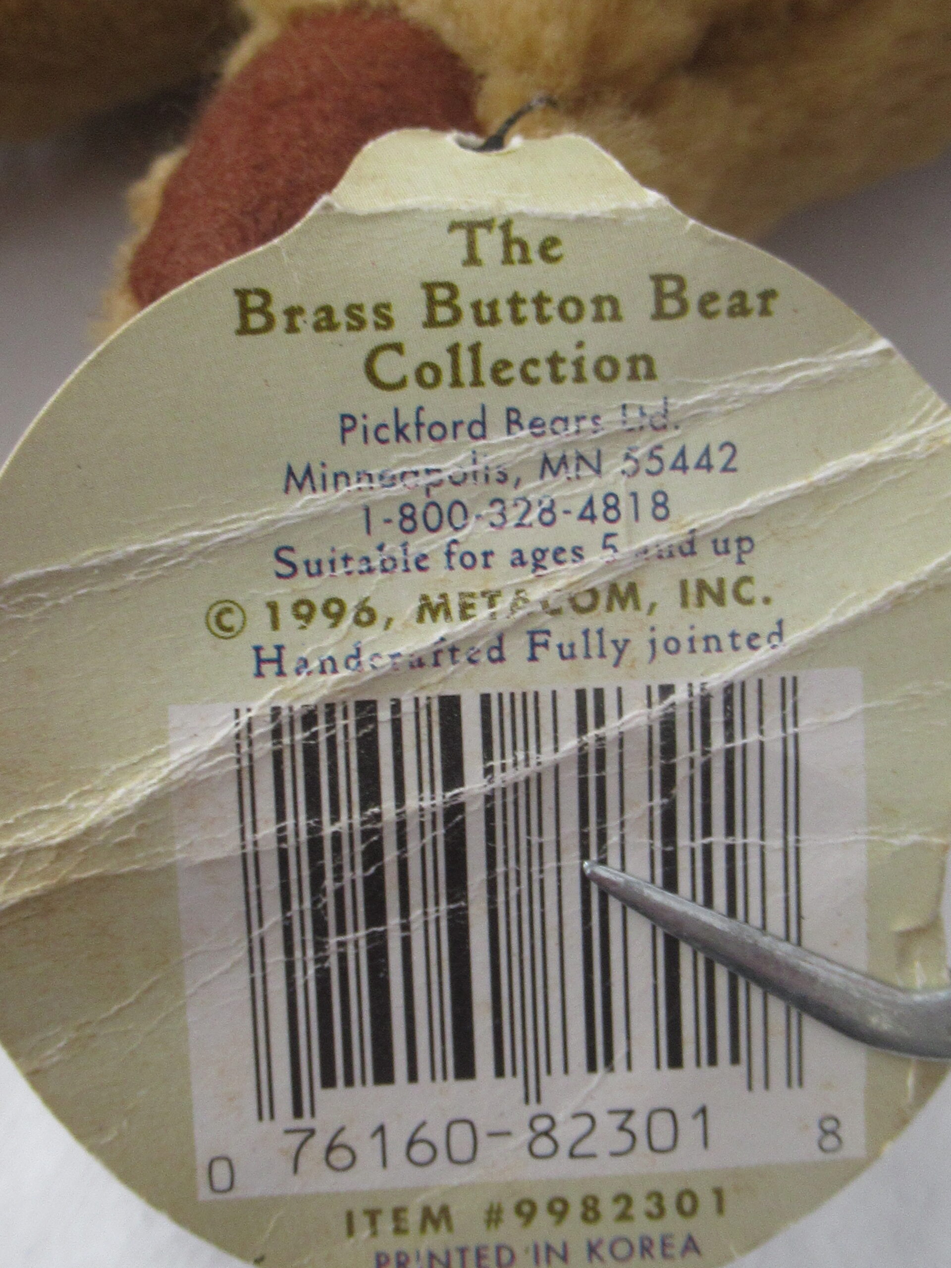Lot of 3 Brass Button Bears - Tully, Sherwood and Cody - Image 8