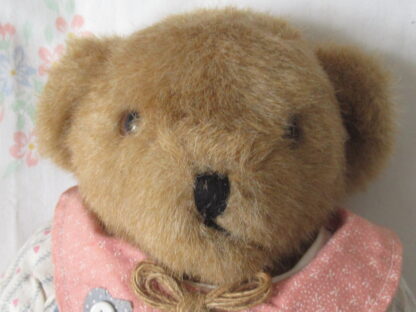 Teddy Bear with Blue and Pink Dress with Hearts - Image 2