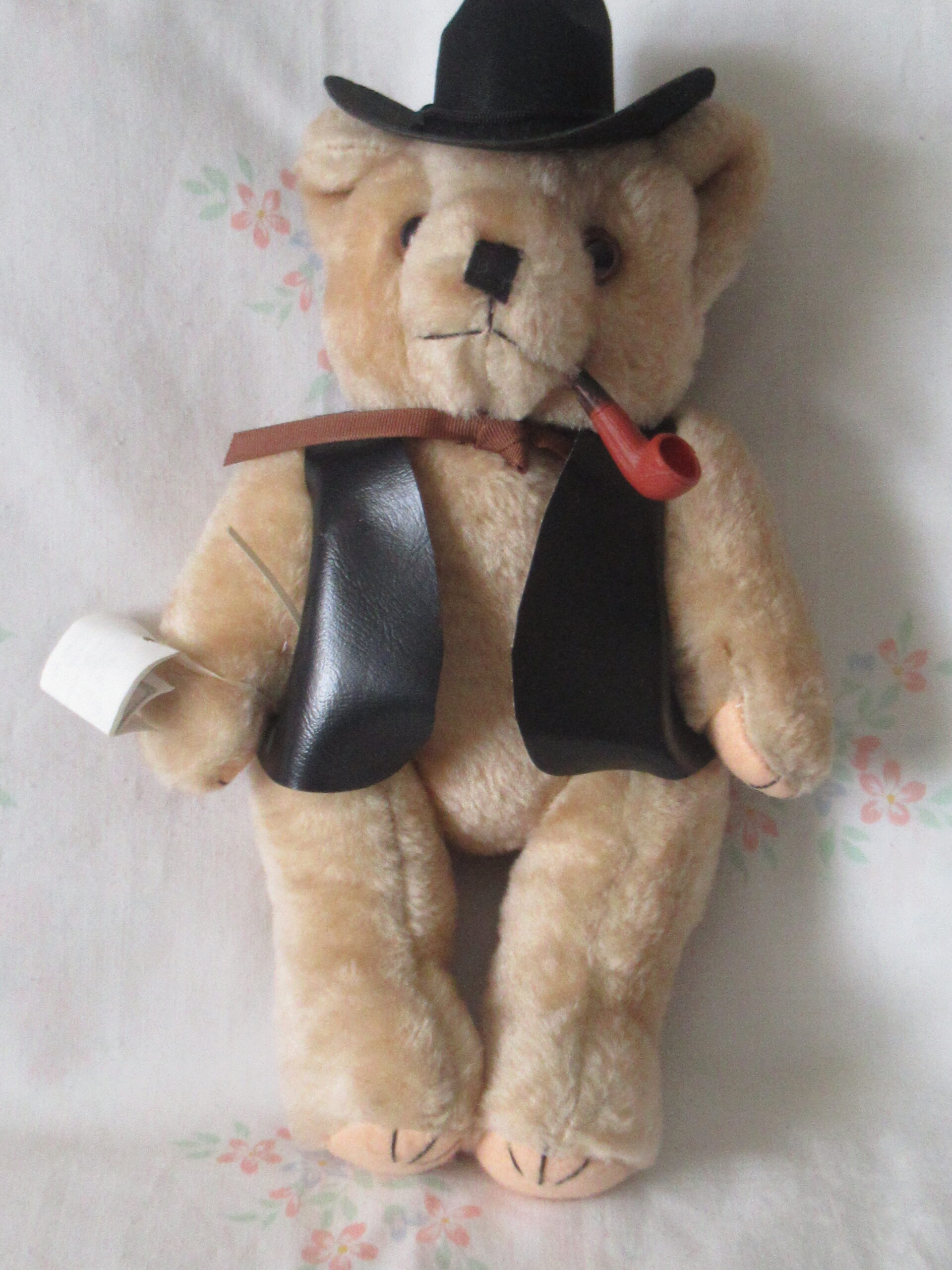 Handmade by Dottie - Teddy Bear with Cowboy Hat and Vest - Image 3