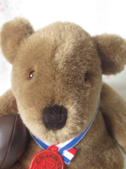 1984 Charm Co Teddy Bear with Ball and Ribbon - Image 2
