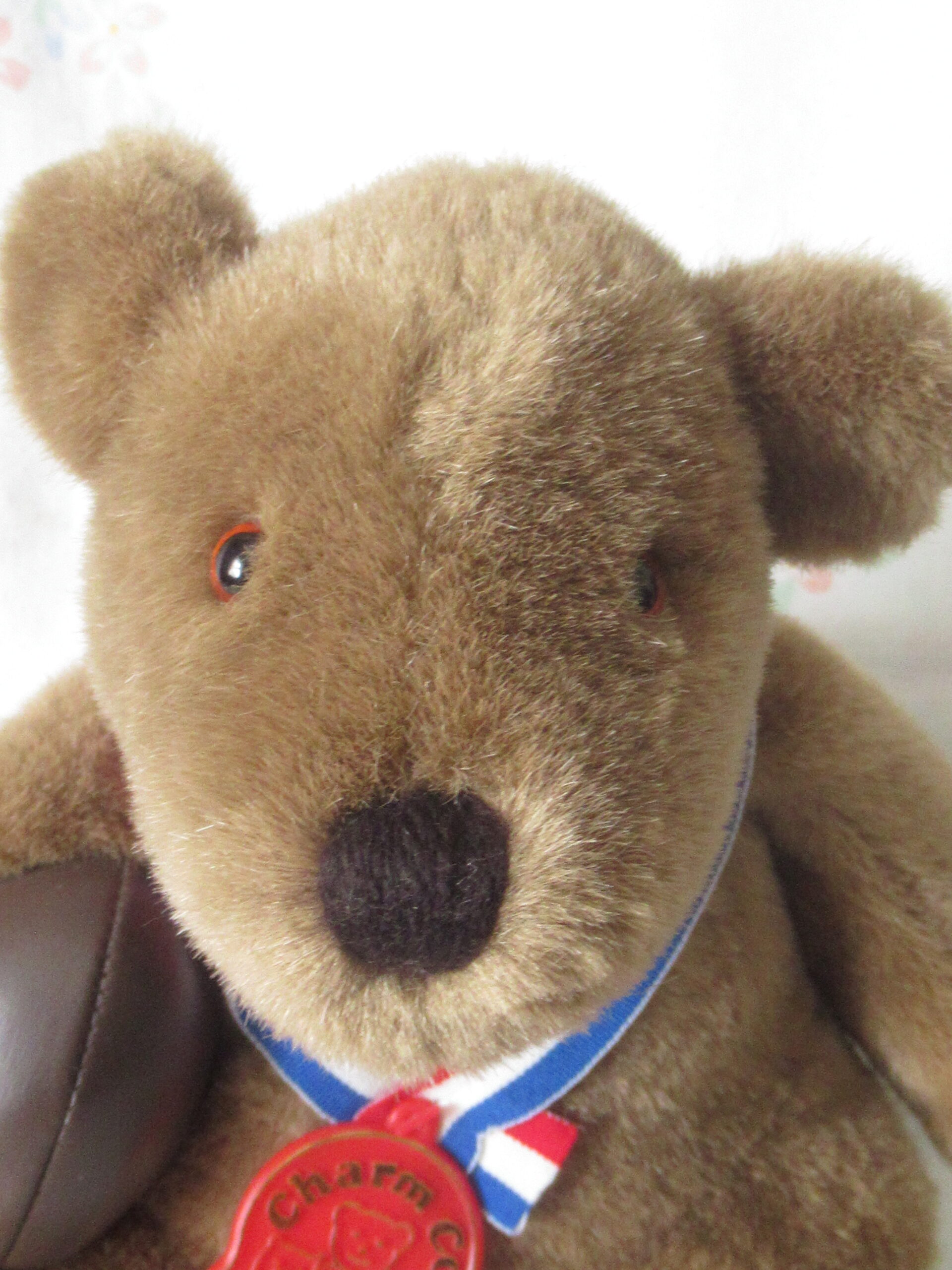 1984 Charm Co Teddy Bear with Ball and Ribbon - Image 2